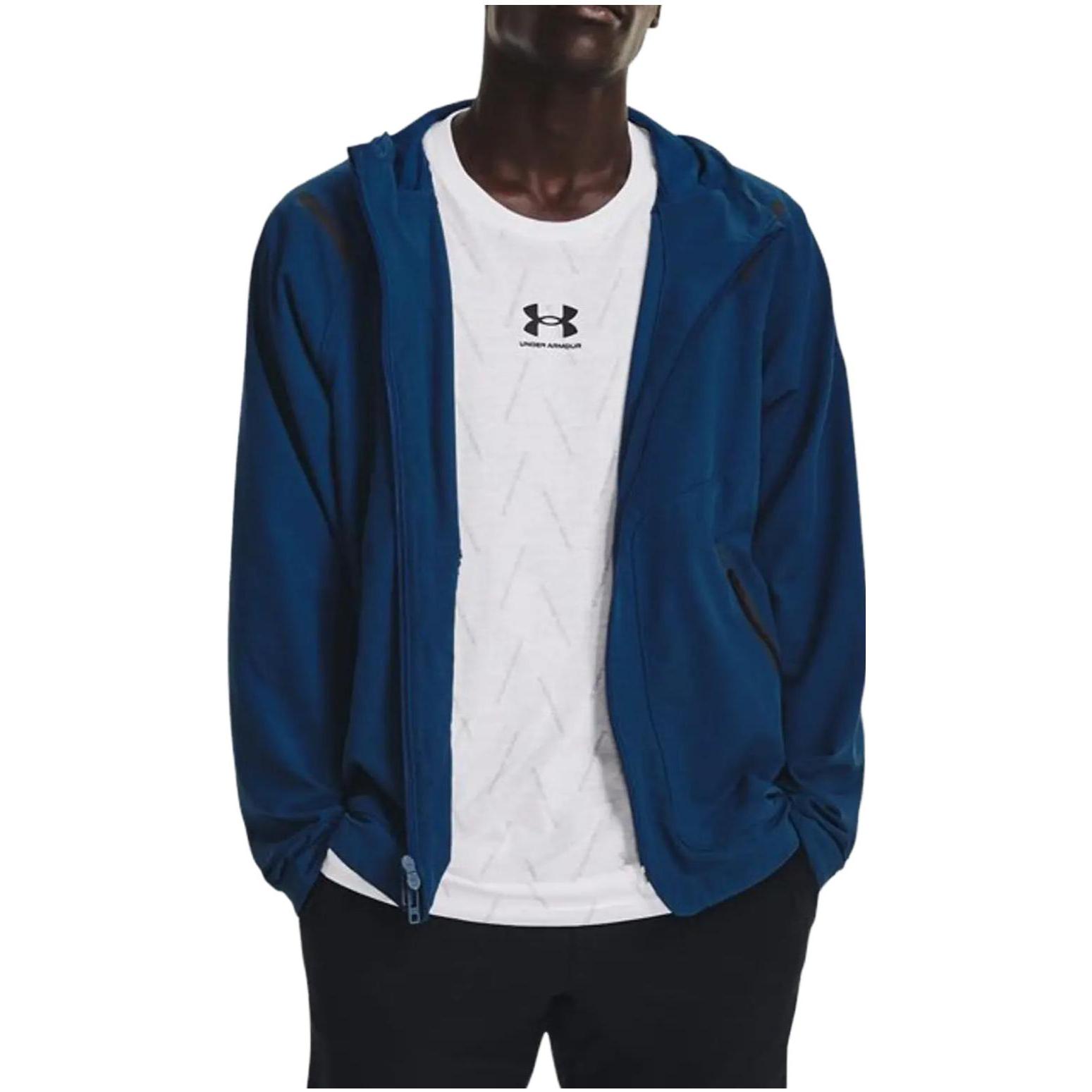 Lookbook 언더아머 팀 솔리드 블루 캐주얼 긴팔 자켓 1370494-426