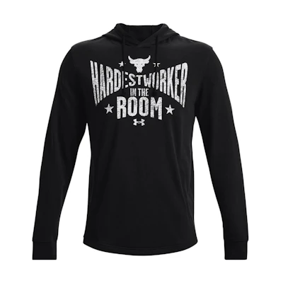 Under Armour Terry Pullover Sweatshirt Black Varsity Letter Print Style 1370458-001