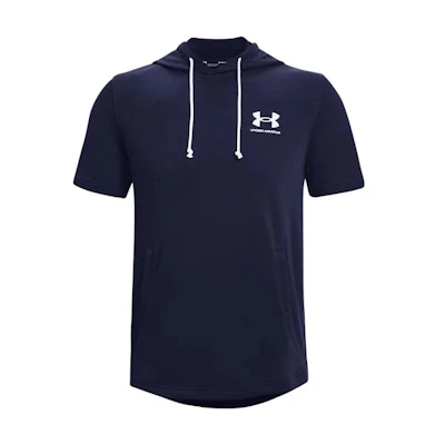 Under Armour Terry Short Sleeve Hoodie Navy Blue 1370396-410