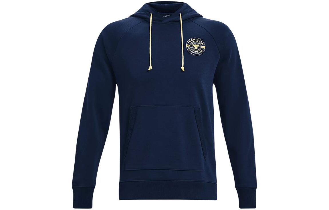 Under Armour The Rock Logo Navy Blue Retro Casual Sweatshirt 1370453-408