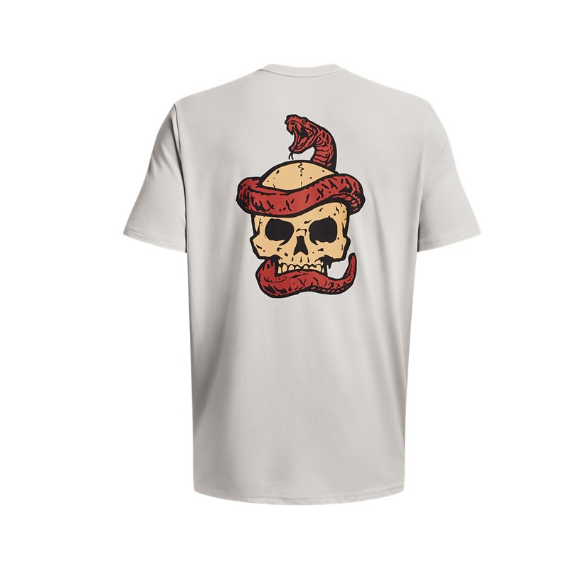Under Armour The Rock Skull Graphic Training T-Shirt White  Retro Style 1380854-114