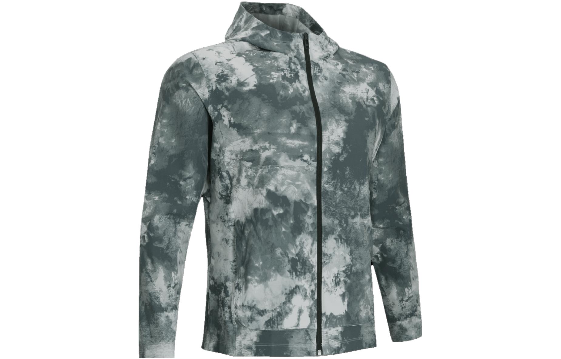 Under Armour Tie-Dye Print Zip Hooded Jacket in Harbor Blue 1379012-465