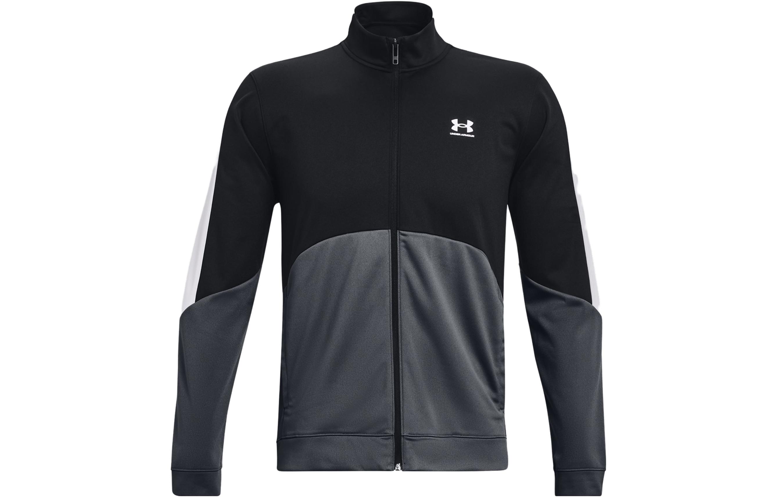 Under Armour Tricot Colorblock Zip Jacket Black Long Sleeve 1373791-001