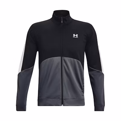 Under Armour Tricot Colorblock Zip Jacket Black Long Sleeve 1373791-001