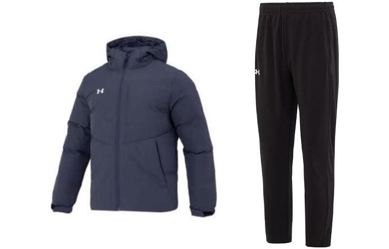 Buy Under Armour UA 休閒連帽羽絨外套及針織透氣運動長褲套裝 23600801-013+23600703-001
