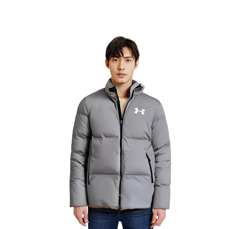 Sizing Under Armour UA Jaket Abu-Abu - Solid Color, Hangat & Gaya Santai. 1375449-558