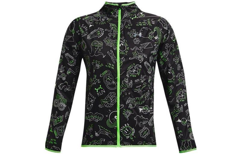 Under Armour UA All-Over Print Zip Hoodie Jacket Black 1368162-001