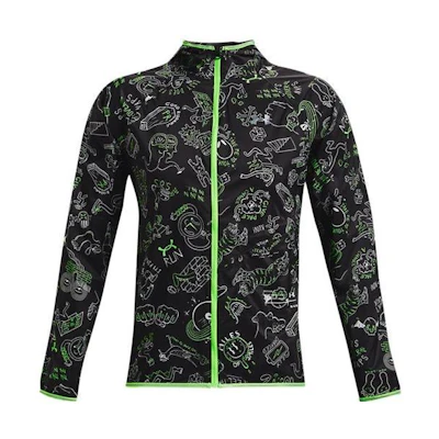 Under Armour UA All-Over Print Zip Hoodie Jacket Black 1368162-001