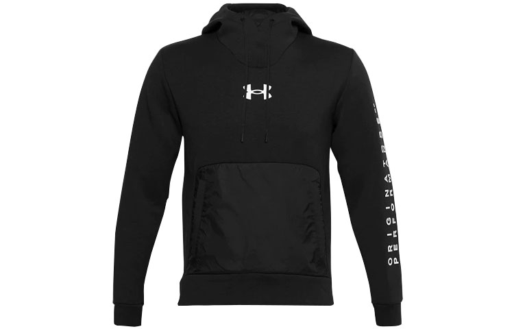 Under Armour UA Apollo Sportstyle Printed Woven Hoodie Black Casual Sportswear 1360730-001