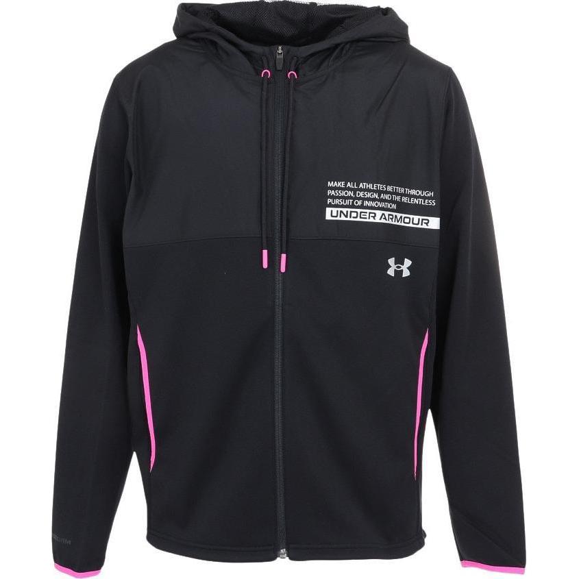 Under Armour UA Armor Fleece Max Letter Print Full-Zip Hoodie Jacket Black 1381325-001