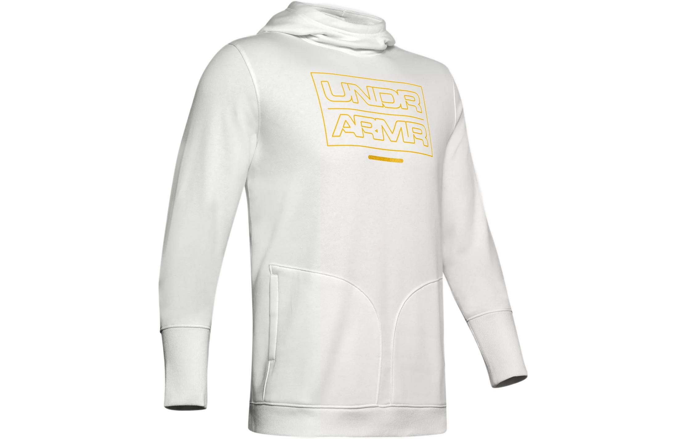 Under Armour UA Baseline Fleece Basketball Logo Hoodie Men’s White 1343007-112