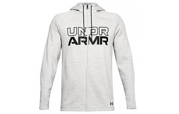 Under Armour UA Baseline Logo Basketball Hoodie Jacket Light Grey 1356873-011