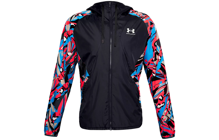 Under Armour UA Black Breathable Stretch Woven Zip Hoodie Jacket 1357135-001