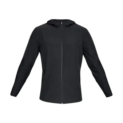 Under Armour UA Black Solid Zip-Up Drawstring Hoodie Jacket 1320679-001