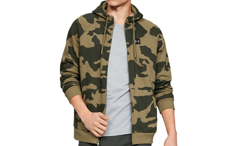 Under Armour UA Camo Hoodie Zip-Up Jacket Outpost Green 1329748-331