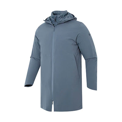 Under Armour UA CGI Down 3-in-1 Logo Print Hooded Windbreaker Jacket Men Cement Grey 1364891-012
