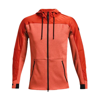 Under Armour UA ColdGear® Colorblock Breathable Training Hoodie Jacket Men’s Orange 1320710-830