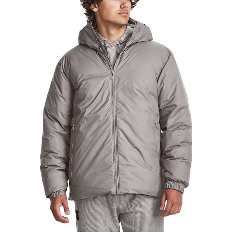 Shop Under Armour UA ColdGear® Infrared Jaket Training Pendek Down - Abu-abu. 1378840-294