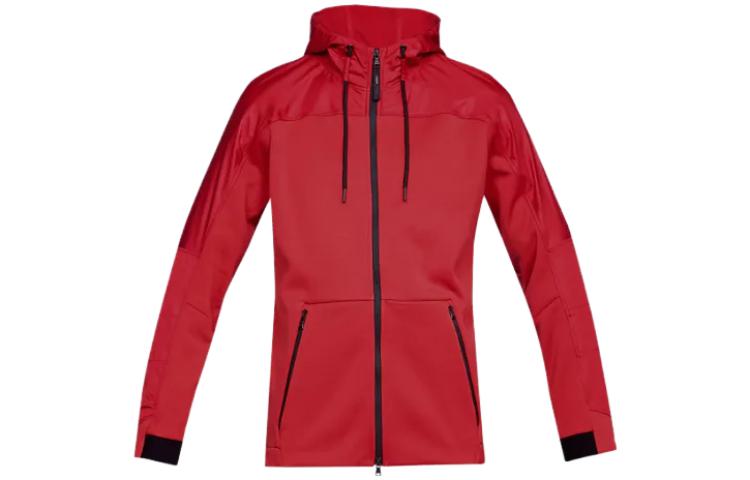 Under Armour UA ColdGear® Red Colorblock Breathable Training Hoodie Jacket 1320710-600