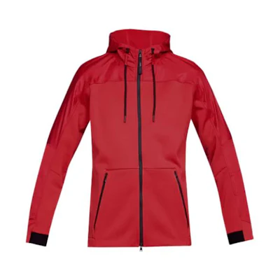 Under Armour UA ColdGear® Red Colorblock Breathable Training Hoodie Jacket 1320710-600