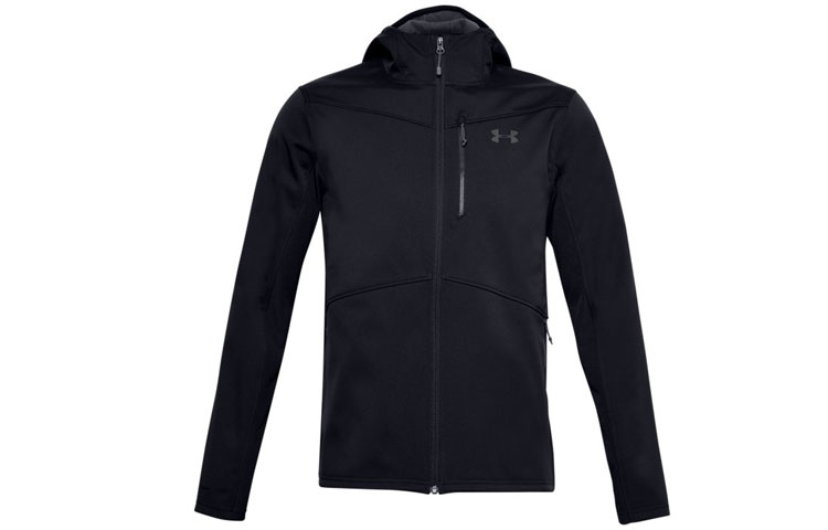 Under Armour UA ColdGear® Solid Black Logo Training Hoodie Jacket for Men - Black 1355846-001