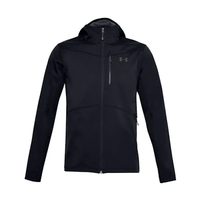 Under Armour UA ColdGear® Solid Black Logo Training Hoodie Jacket for Men - Black 1355846-001