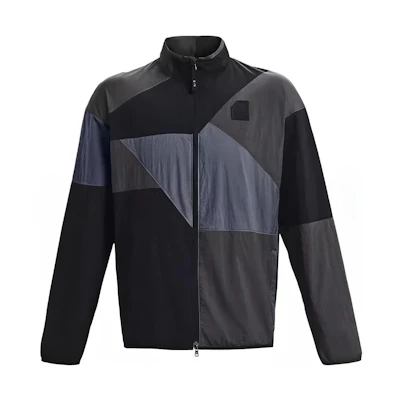 Under Armour UA Color Block Logo Retro Track Jacket Black Long Sleeve 1377304-001