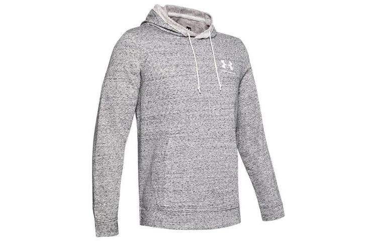 Under Armour UA Crossover Kangaroo Pocket Hoodie Grey White Fit 1329291-112