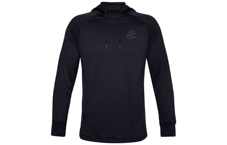 Under Armour UA Curry Logo Graphic Printed Solid Hoodie Black 1357003-001