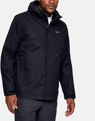 安德玛 UA 刺绣标志 3合1 防水运动连帽外套 黑色 1342742-001 Shop 安德玛 UA 刺绣标志 3合1 防水运动连帽外套 黑色 1342742-001