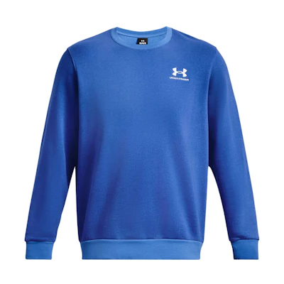 Under Armour UA Essential Fleece Crew Embroidered Logo Pullover Sweatshirt Blue 1381213-400
