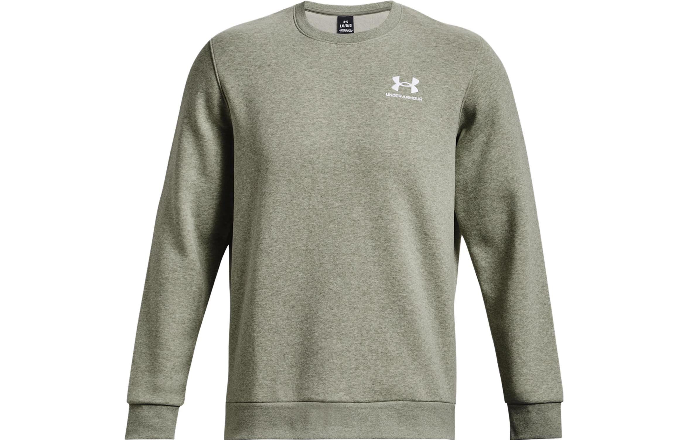 Under Armour UA Essential Logo Print Pullover Crewneck Sweatshirt Green Men 1374250-505