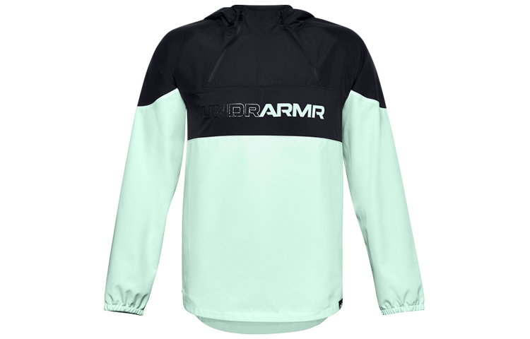 Under Armour UA Futures Mixed Anorak Black Green Regular Fit Hooded Jacket 1358231-002
