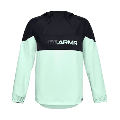 Under Armour UA Futures Mixed Anorak Black Green Regular Fit Hooded Jacket 1358231-002