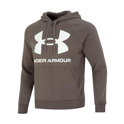 Under Armour UA FW22 Logo Print Hoodie Brown Pullover with Drawstring 1357093-176