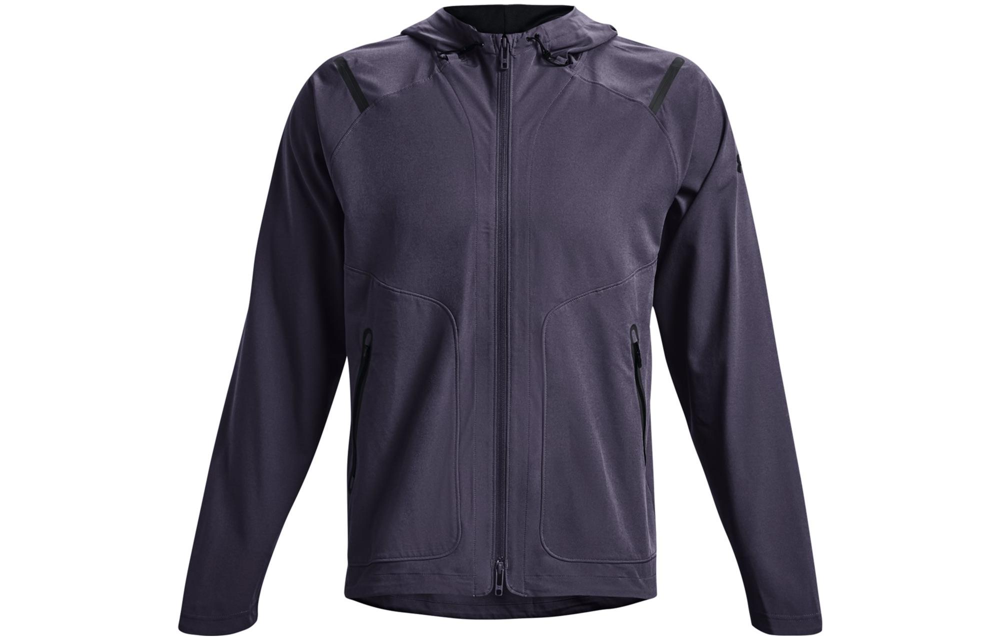 Under Armour UA FW22 Solid Color Hooded Breathable Woven Jacket - Black 1370494-558