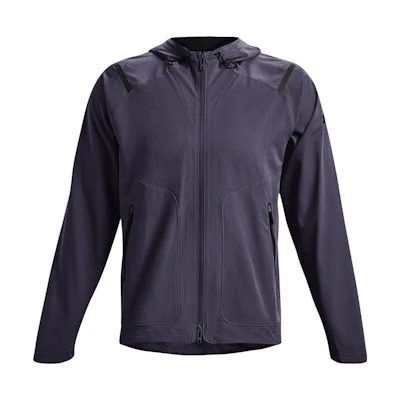 Under Armour UA FW22 Solid Color Hooded Breathable Woven Jacket - Black 1370494-558