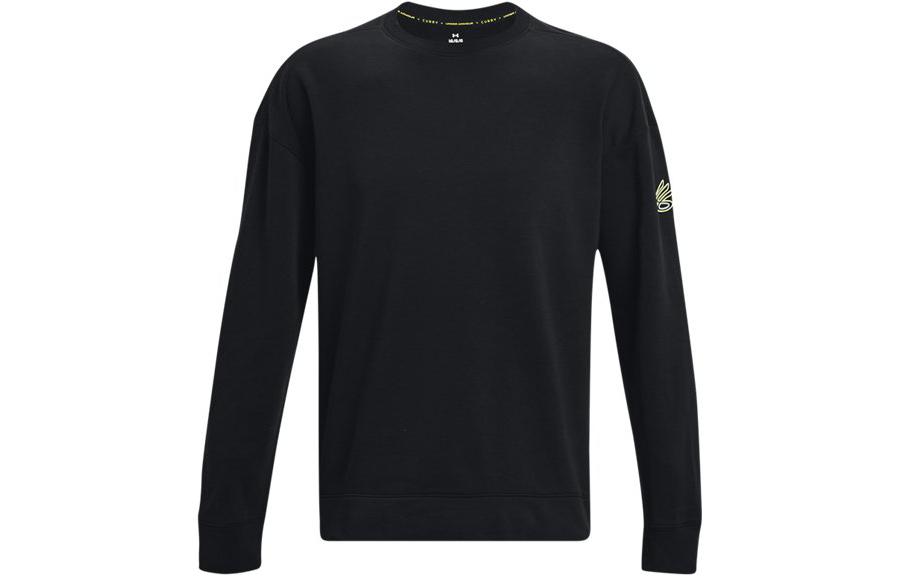 Under Armour UA FW22 Solid Logo Print Crewneck Long Sleeve Sweatshirt Black 1374300-001