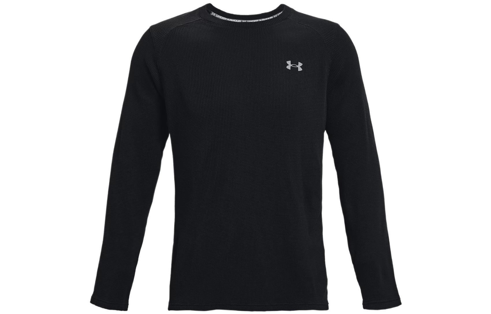 Under Armour UA FW22 Solid Logo Print Crewneck Sweatshirt Black Long Sleeve 1373179-001