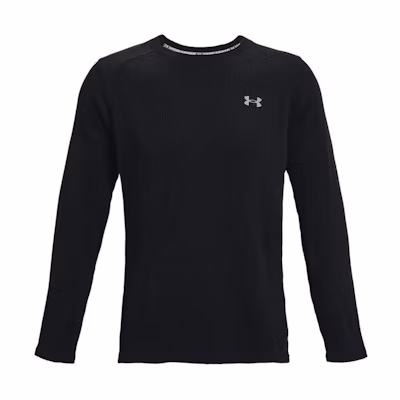 Under Armour UA FW22 Solid Logo Print Crewneck Sweatshirt Black Long Sleeve 1373179-001