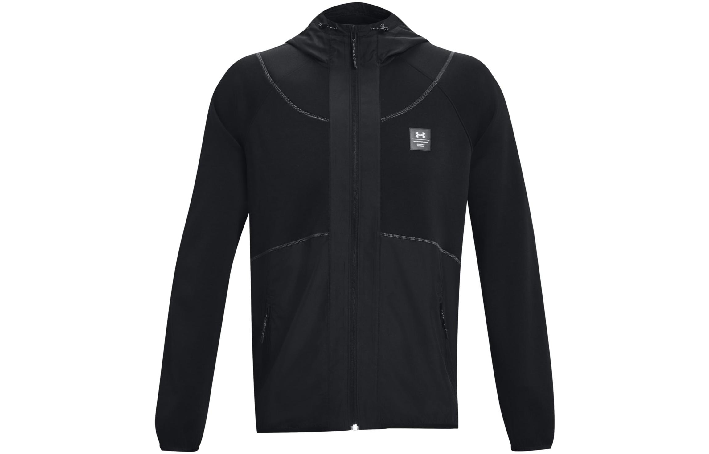 Under Armour UA FW22 Solid Logo Print Hoodie Jacket Black 1373806-001