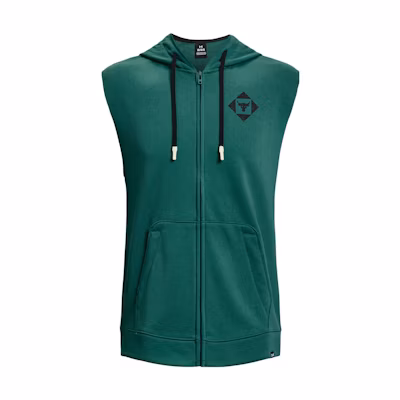 Under Armour UA Green Slim Fit Sleeveless Zip-Up Hoodie Jacket 1377434-722