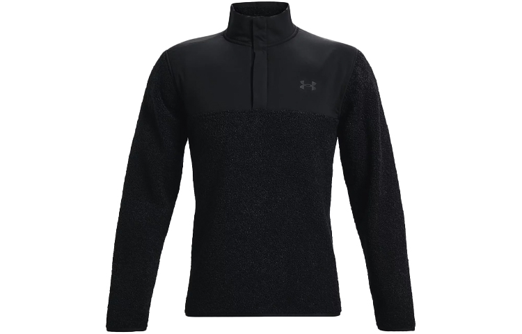 Under Armour UA Half-Zip Fleece Pullover Logo Sweater Black 1366284-001