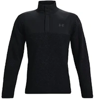 Under Armour UA Half-Zip Fleece Pullover Logo Sweater Black 1366284-001 Under Armour UA Half-Zip Fleece Pullover Logo Sweater Black 1366284-001