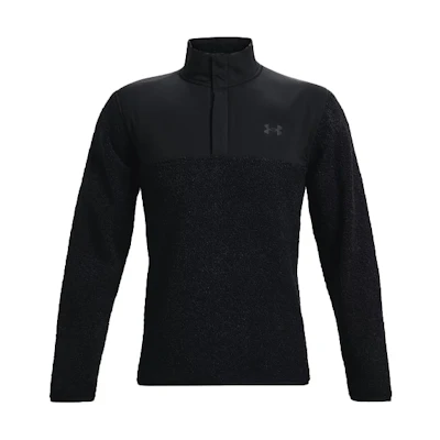 Under Armour UA Half-Zip Fleece Pullover Logo Sweater Black 1366284-001