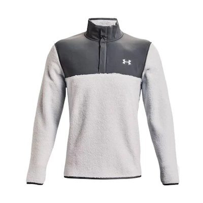 Under Armour UA Halo Gray Half-Zip Fleece Pullover Jacket with Logo Print 1366284-014