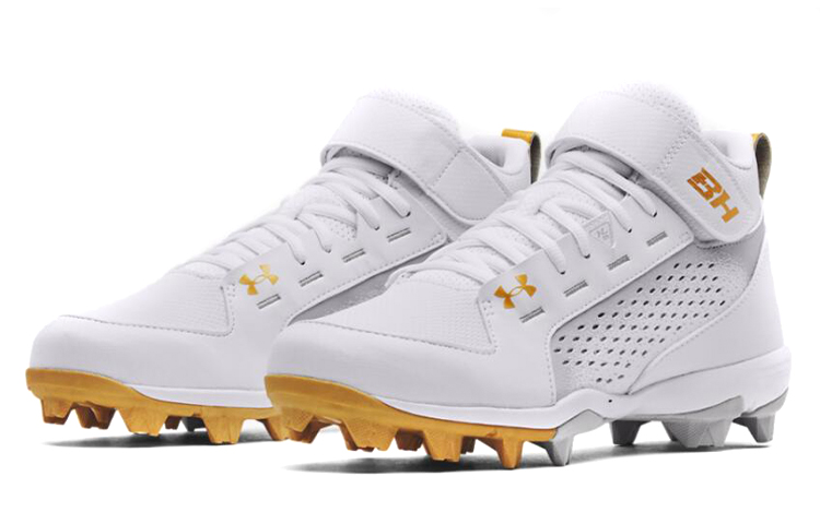 Lookbook Under Armour UA Harper 6 中筒 RM 耐磨防滑棒球鞋 白