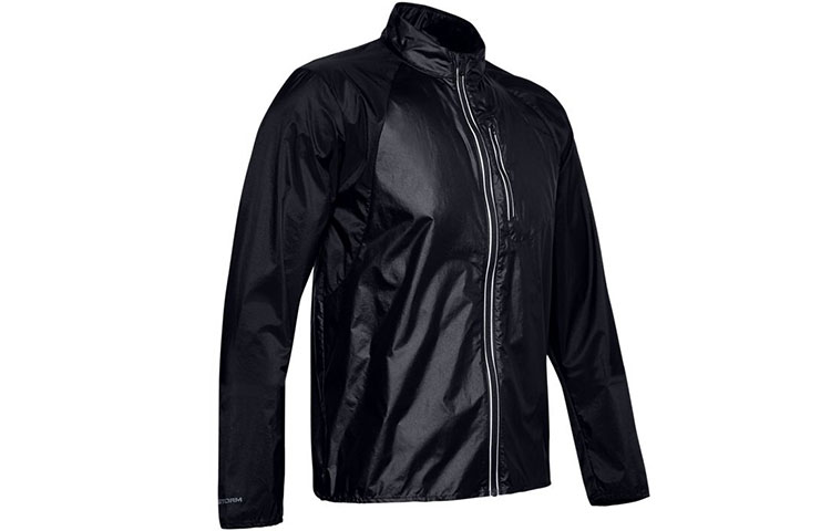 Under Armour UA Impasse Black Casual Running Protective Jacket with Stand Collar 1350941-001