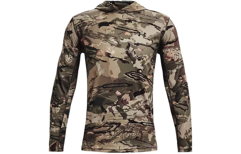Under Armour UA Iso-Chill Camo Print Hoodie Olive Green Long Sleeve 1361309-994