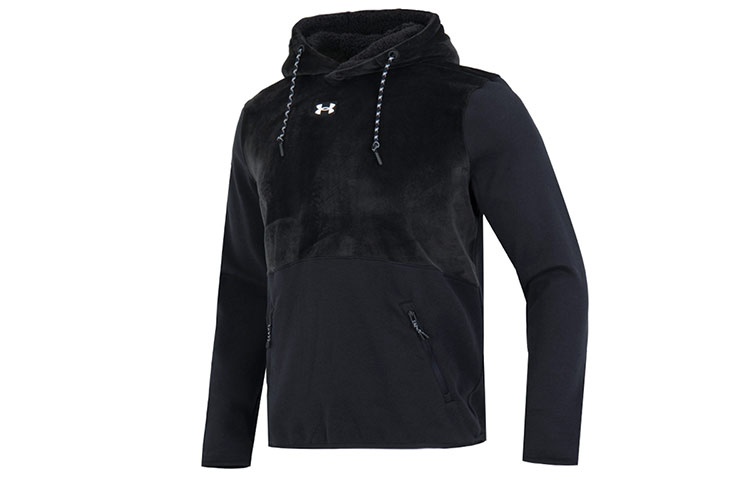Under Armour UA Journey Fleece Hoodie Black Casual Pullover with Warm Long Sleeves 1373874-001